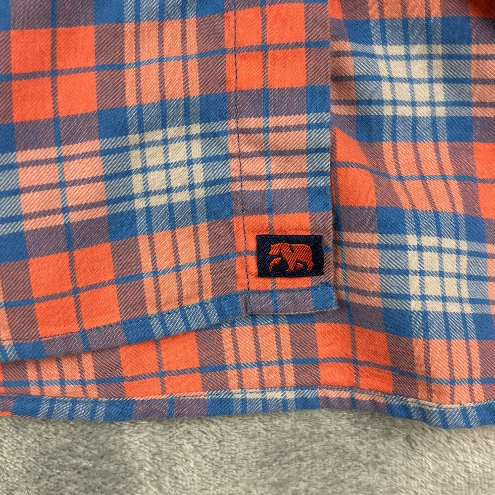 The Normal Brand Shirt Mens Large Orange Blue Plaid Flannel Work Pockets Outdoor - Picture 7 of 11